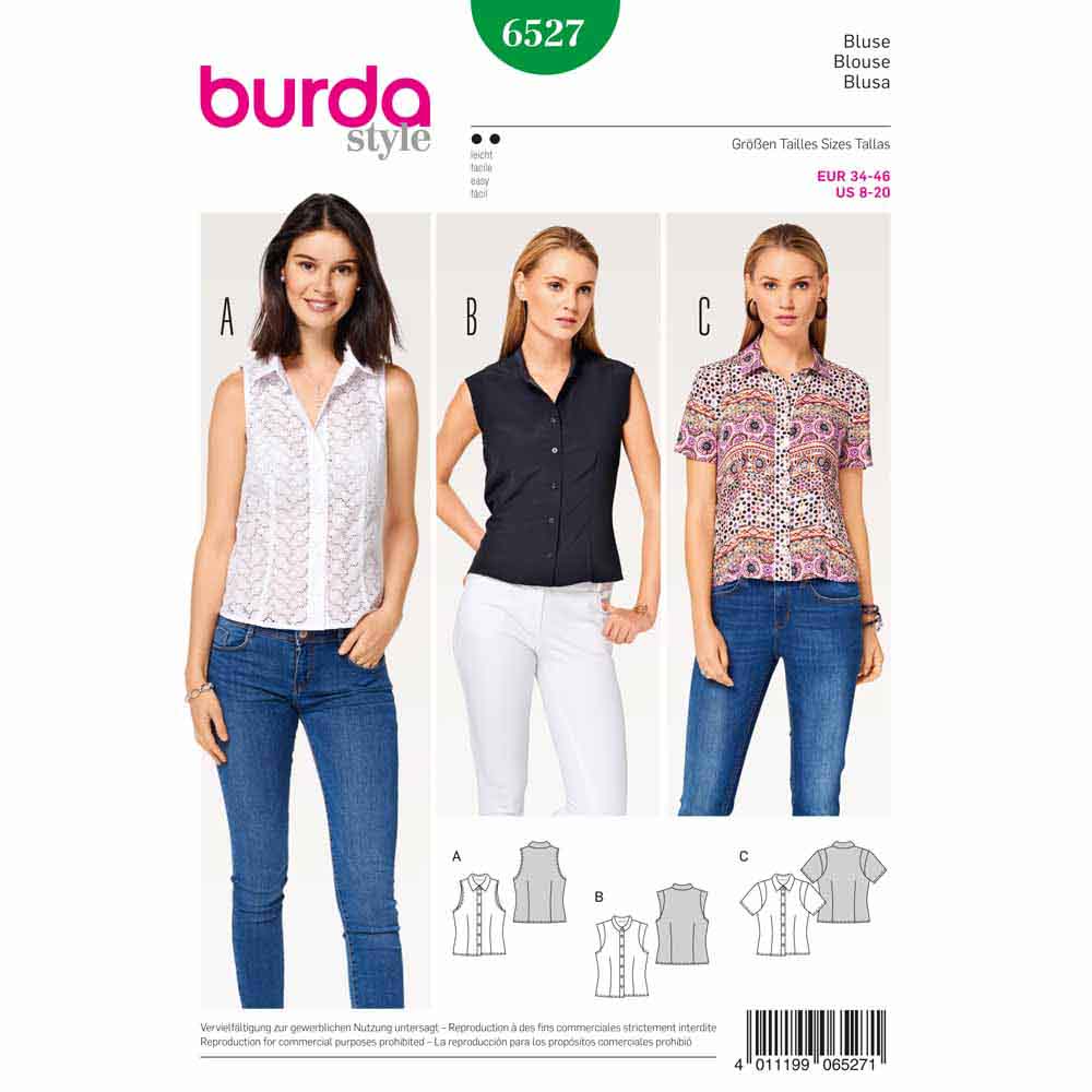 BURDA Sewing Pattern 6527 Summer Blouse