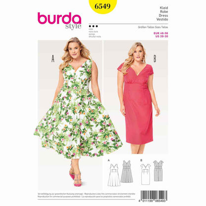 BURDA Sewing Pattern Pattern 6549 Ladies Dress