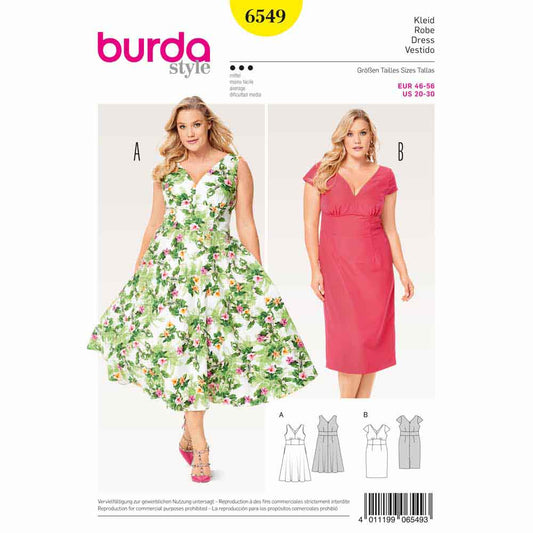 BURDA Sewing Pattern Pattern 6549 Ladies Dress