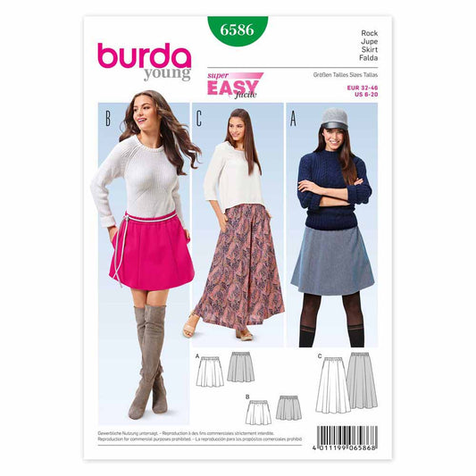 BURDA Sewing Pattern Pattern 6586 Ladies Skirt