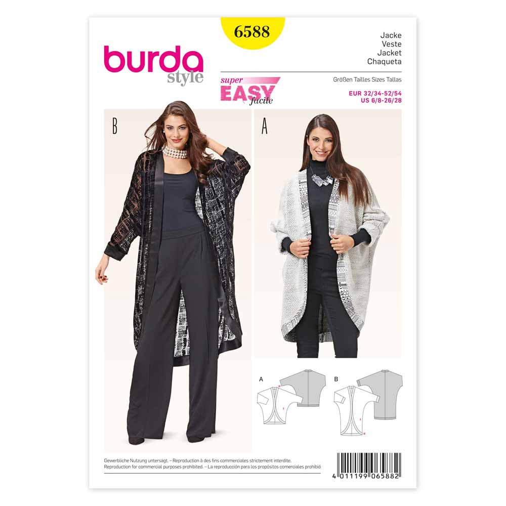 BURDA Sewing Pattern Pattern 6588 Ladies Jacket
