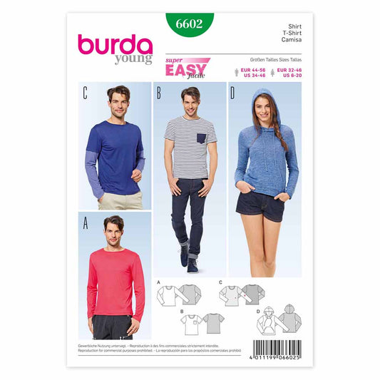 BURDA Sewing Pattern Pattern 6602 Mens Top
