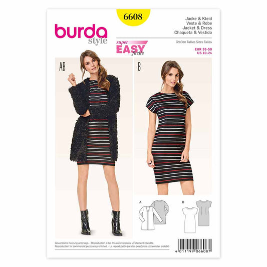 BURDA Sewing Pattern Pattern 6608 Ladies Jacket & Dress