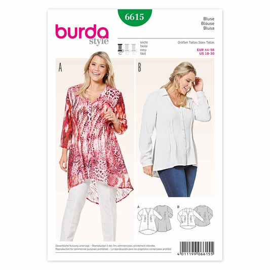 BURDA Sewing Pattern Pattern 6615 Ladies Blouse
