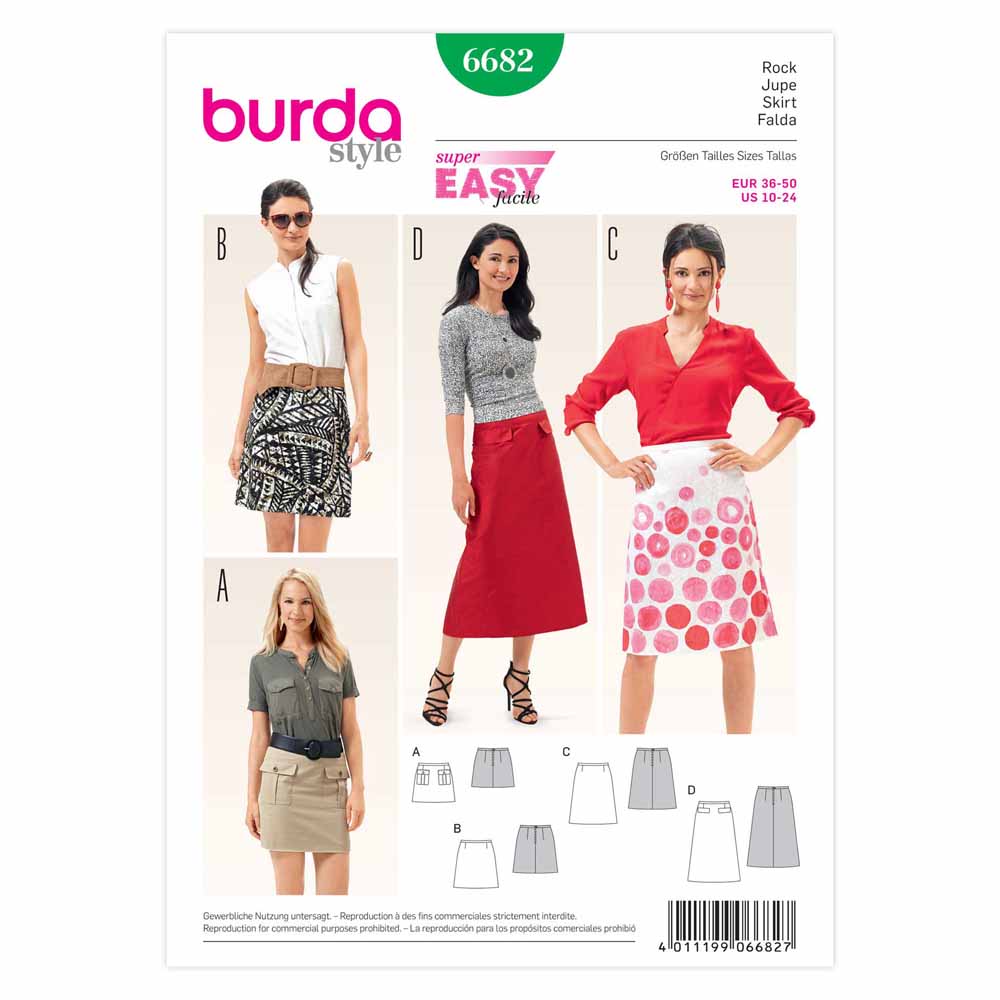 BURDA - 6682 Ladies Skirt