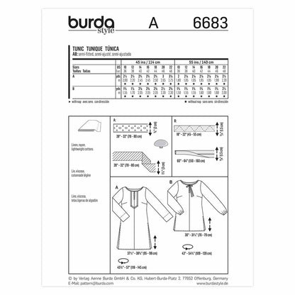 BURDA Tunic Sewing Pattern 6683