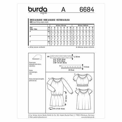 BURDA Dress And Blouse Sewing Pattern 6684