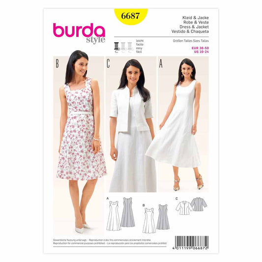 BURDA - 6687 Ladies Dress & Jacket