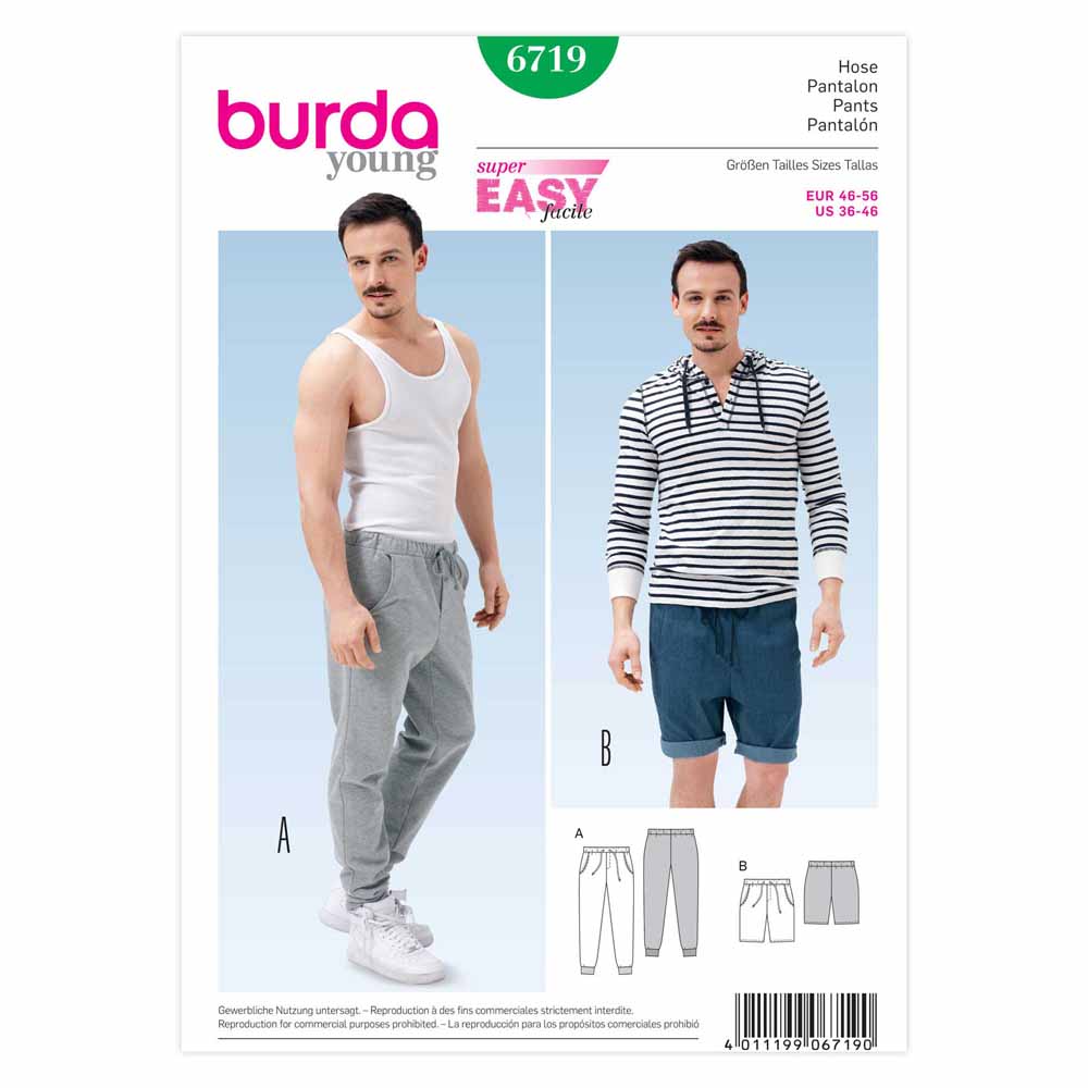 BURDA - 6719 Mens Pants