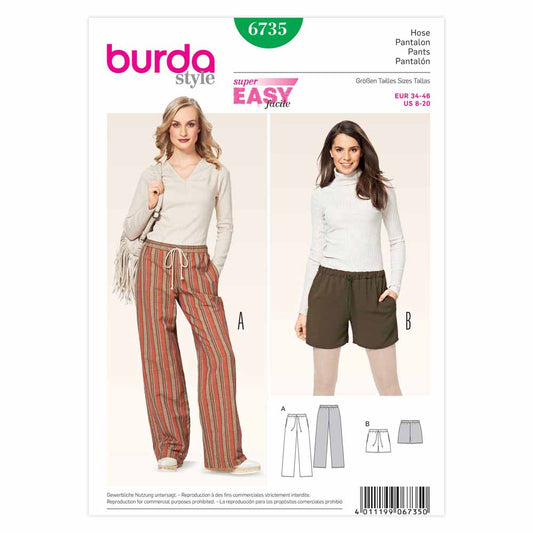BURDA Trousers And Shorts Sewing Pattern 6735