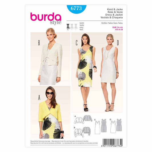 BURDA Sewing Pattern 6773 Dress And Jacket