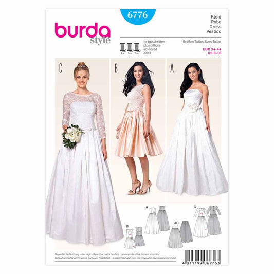 BURDA - 6776 Ladies Dress - Wedding