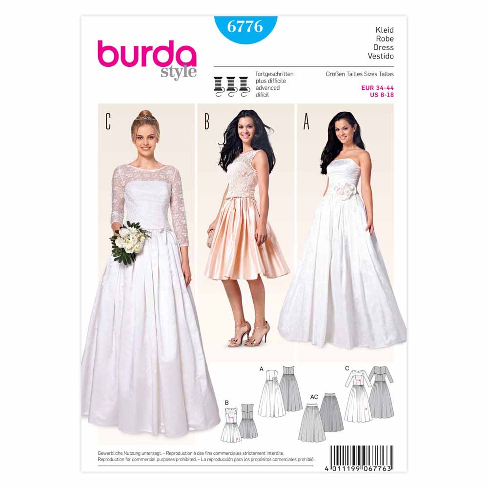 BURDA Sewing Pattern 6776 Wedding Dress