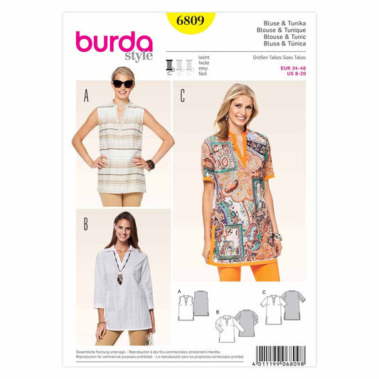 BURDA Sewing Pattern 6809 Top
