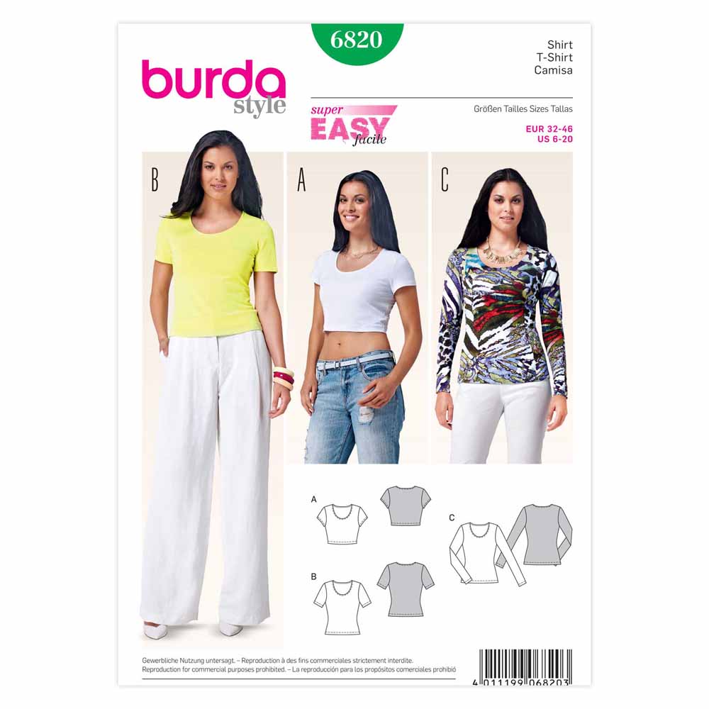 BURDA Sewing Pattern 6820 Top