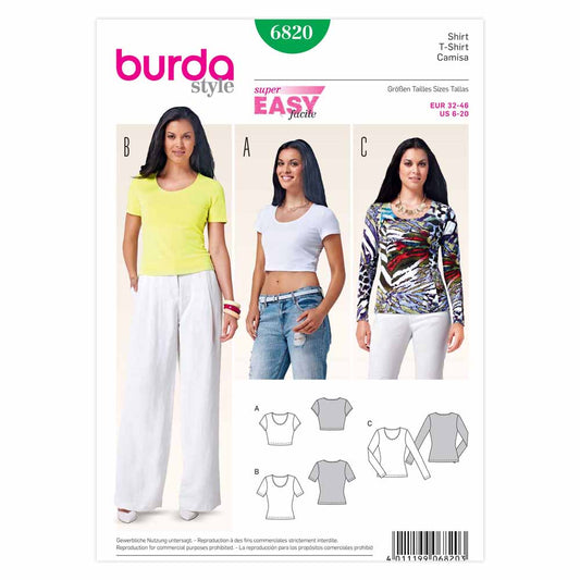 BURDA Sewing Pattern 6820 Top