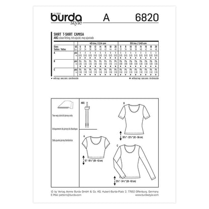 BURDA Sewing Pattern 6820 Top