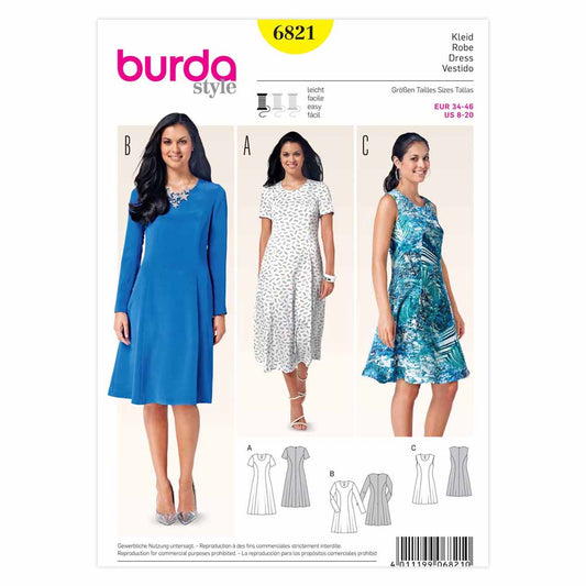 BURDA - 6821 Ladies Dress