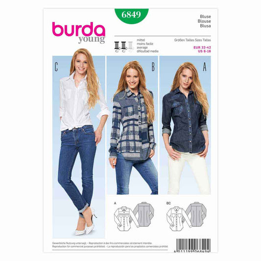 BURDA - 6849 Ladies Top Young