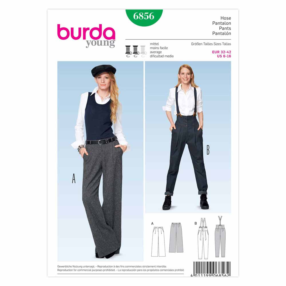 BURDA Sewing Pattern 6856 Youth Pants