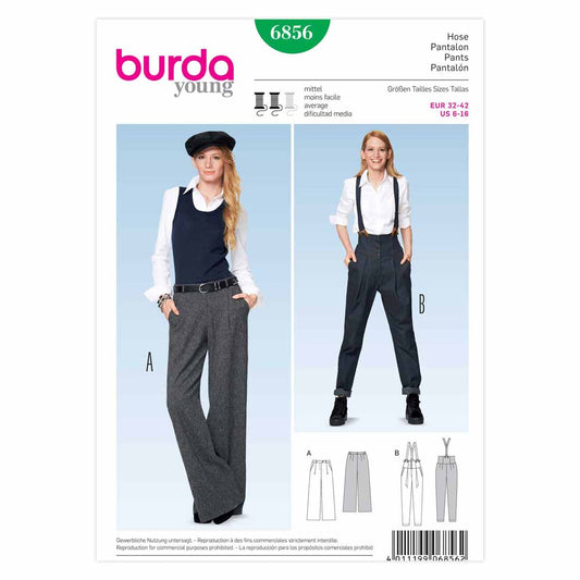 BURDA Sewing Pattern 6856 Youth Pants