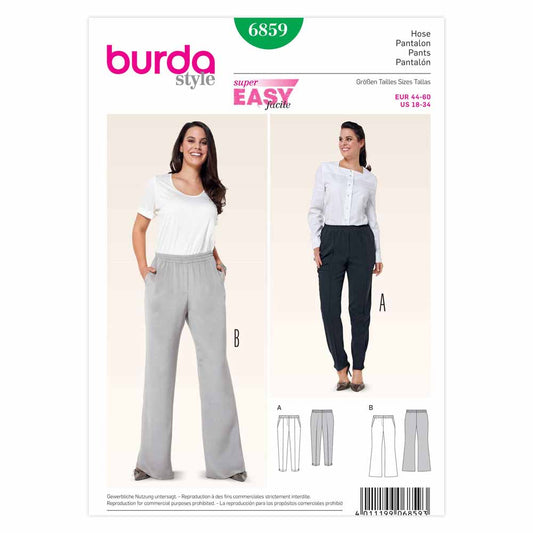 BURDA Sewing Pattern 6859 Plus Pull-On Pants