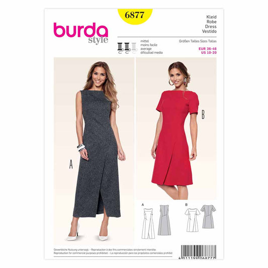 BURDA Sewing Pattern 6877 Sheath Or Maxi Dress