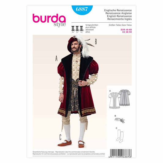 BURDA Sewing Pattern 6887 Renaissance Costume