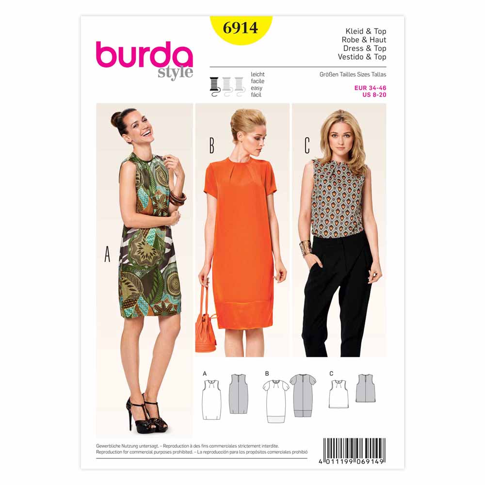 BURDA - 6914 Ladies Dress/Top