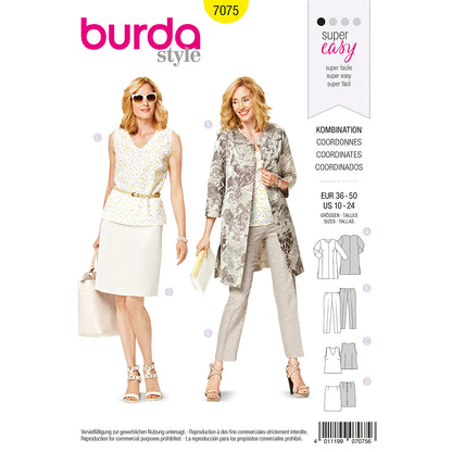 BURDA Sewing Pattern Pattern 7075 Ladies Coordinates