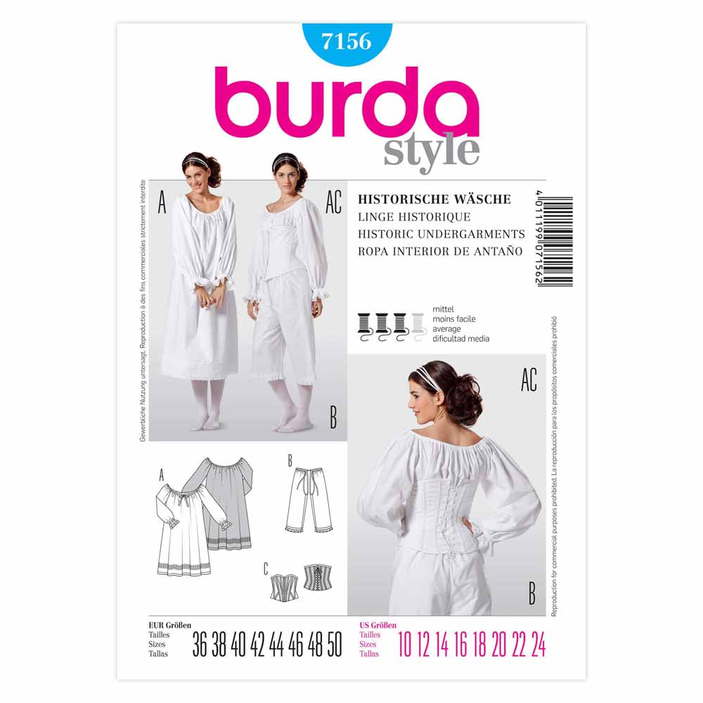 BURDA - 7156 Costume Ladies-Historical