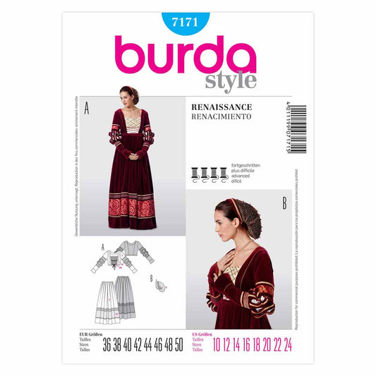BURDA Sewing Pattern Pattern 7171 Costume Ladies-historical