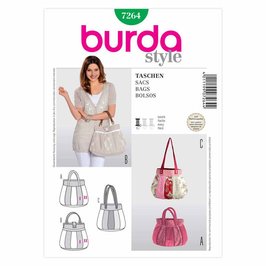 BURDA Sewing Pattern Pattern 7264 Accessory Bags