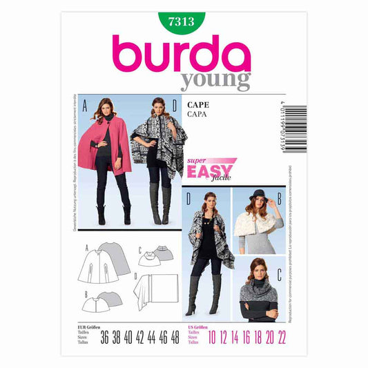 BURDA Sewing Pattern Pattern 7313 Ladies Cape