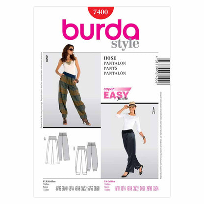 BURDA Sewing Pattern Pattern 7400 Ladies Pants