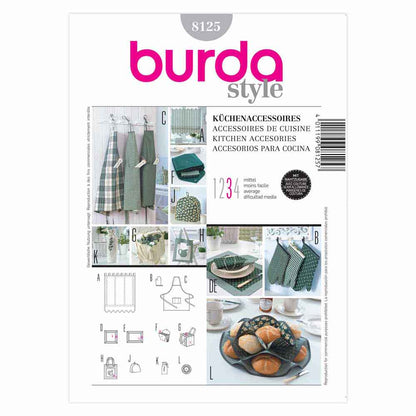 BURDA Kitchen Accessories Sewing Pattern 8125, One Size