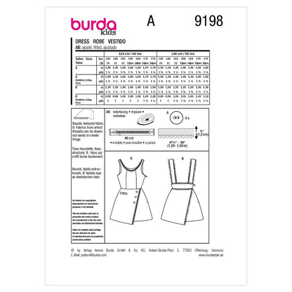 BURDA Sewing Pattern 9198 Children's Dress & Skirt Set