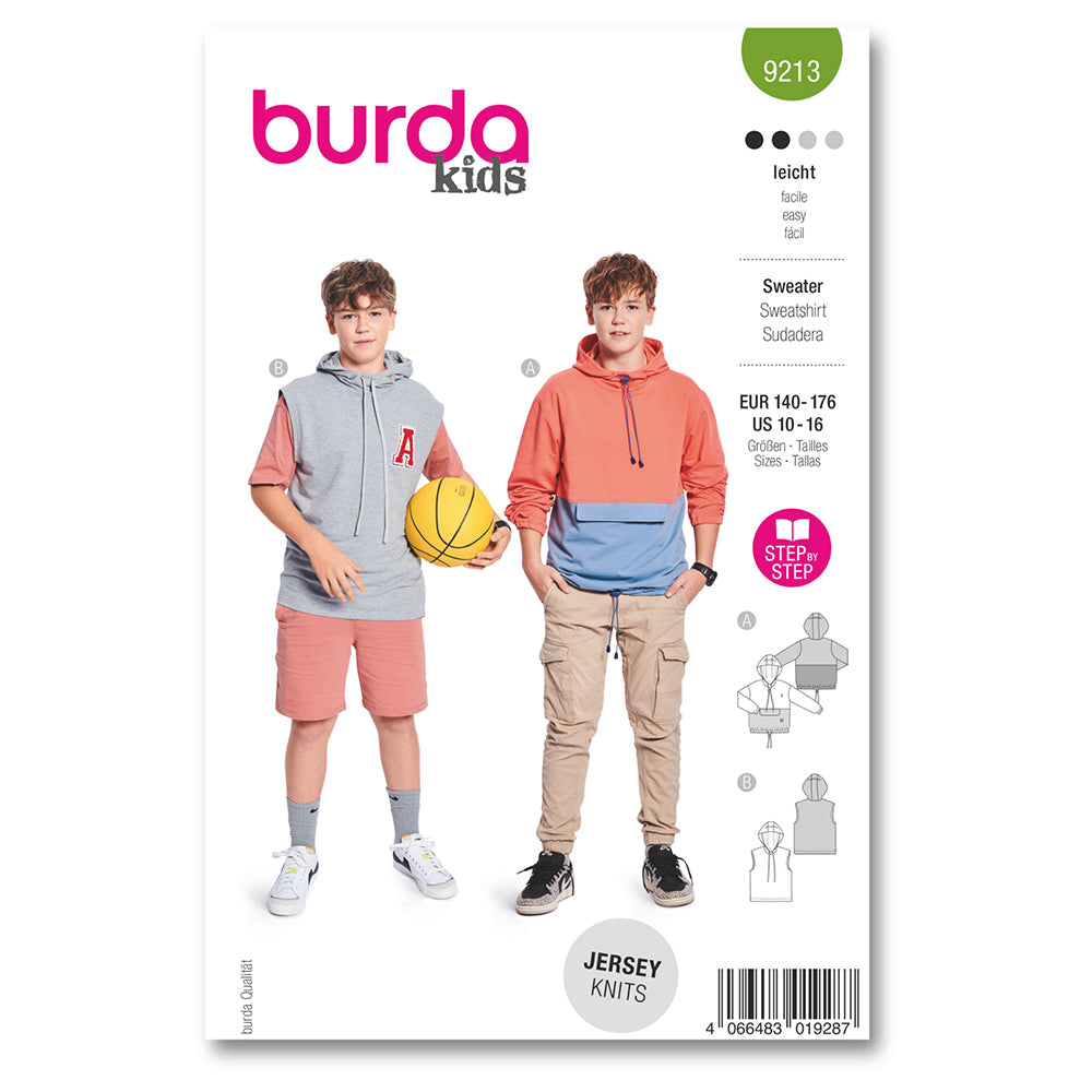 BURDA Sewing Pattern 9213 Children's Sweatshirt