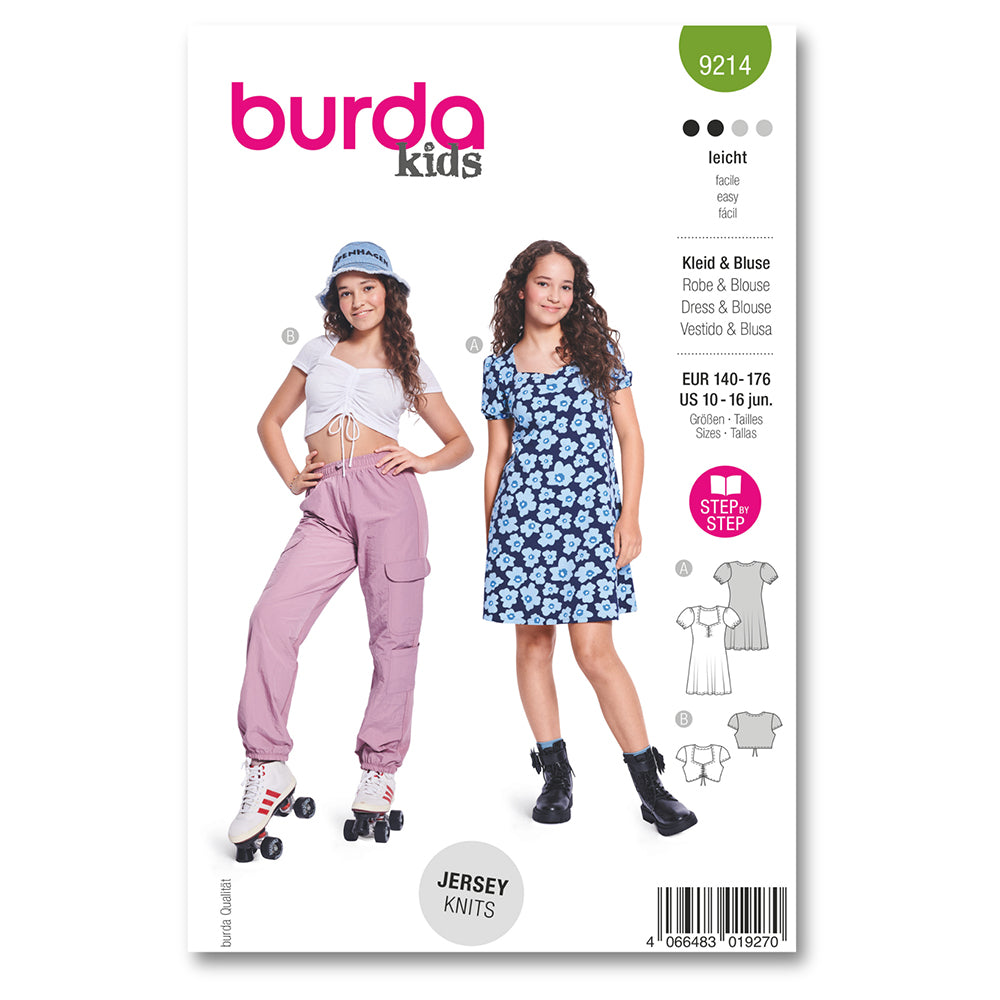 BURDA Sewing Pattern 9214 Children's Dress & Shirt Set