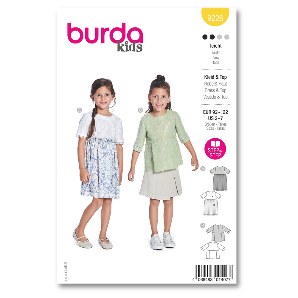 BURDA Sewing Pattern 9226 Dress & Shirt - Yellow