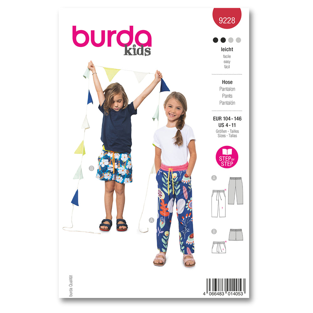 BURDA Sewing Pattern 9228 Trousers - Red