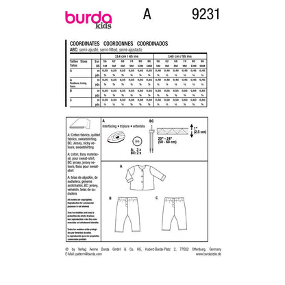 BURDA Sewing Pattern Pattern 9231 Coordinates