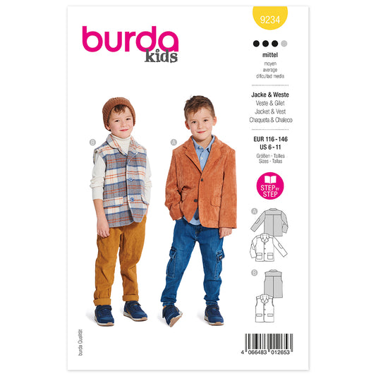 Burda 9234 Jacket & Waistcoat/Vest