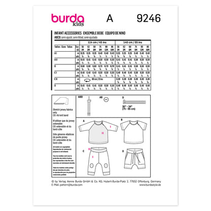 BURDA Sewing Pattern Pattern 9246 Infant T-shirt And Bottoms