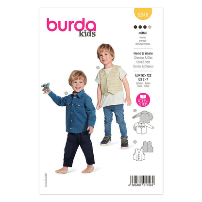 BURDA Sewing Pattern Pattern 9248 Child Shirt And Vest