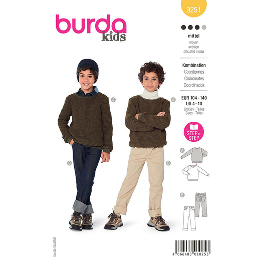 BURDA Sewing Pattern Pattern 9251 Shirt Kids