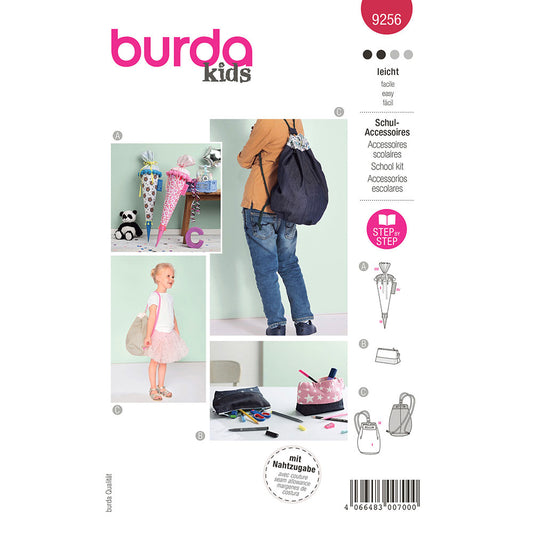 BURDA Sewing Pattern Pattern 9256 School Cone / Pencil Case / Gym Bag