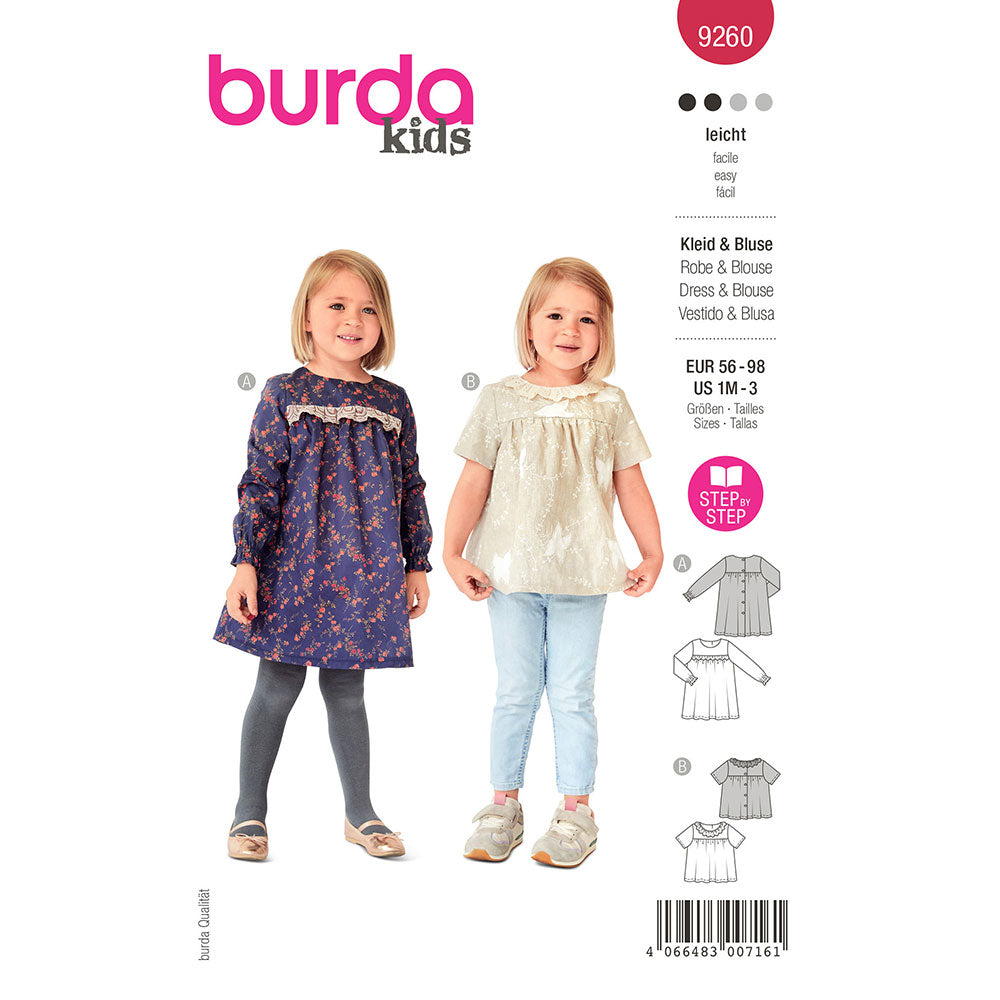 BURDA Sewing Pattern 9260 Child Sundress Or Blouse