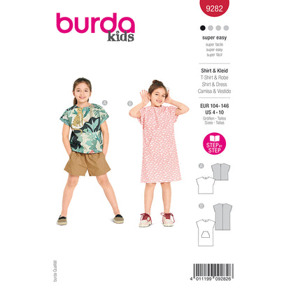 BURDA Sewing Pattern 9282 Easy Top Or Dress With Patch Pocket