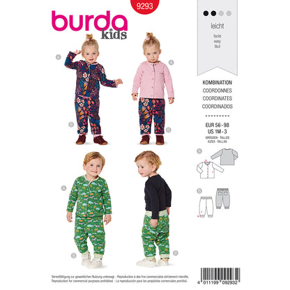 BURDA Sewing Pattern 9293 Reversible Jacket And Pull On Pants